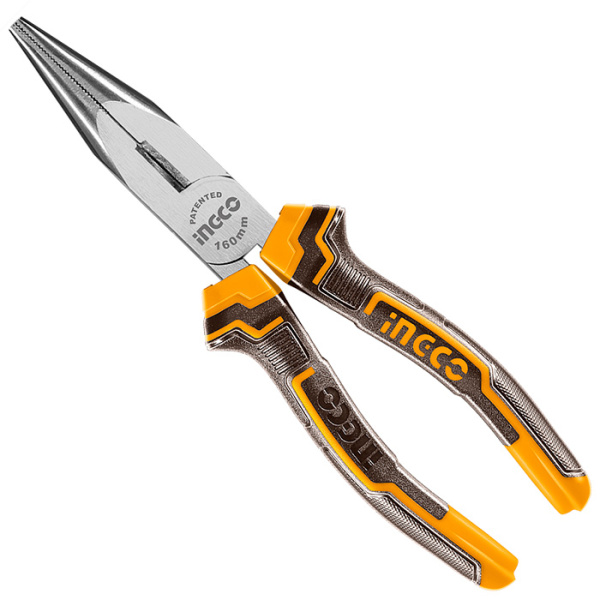Тонкогубцы изогнутые Ingco HBNP08168