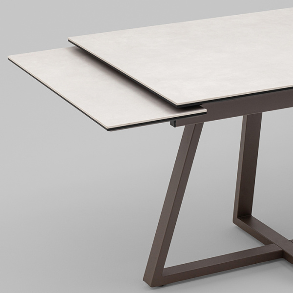 Стол Керас 120-1 D80 см керамика Carmen light grey подстолье коричневое Stool Group AV 2127-1200/800-CLG-7006T