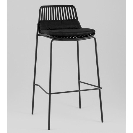 Стул барный Louran с подушкой чёрный Stool Group D-012H-75 black