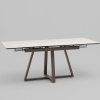 Стол Керас 120-1 D80 см керамика Carmen light grey подстолье коричневое Stool Group AV 2127-1200/800-CLG-7006T