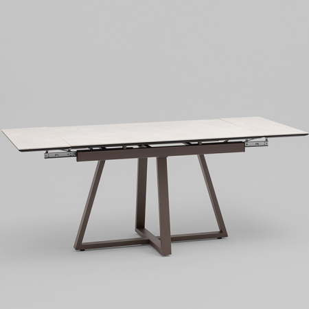 Стол Керас 120-1 D80 см керамика Carmen light grey подстолье коричневое Stool Group AV 2127-1200/800-CLG-7006T