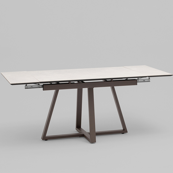 Стол Керас 120-1 D80 см керамика Carmen light grey подстолье коричневое Stool Group AV 2127-1200/800-CLG-7006T