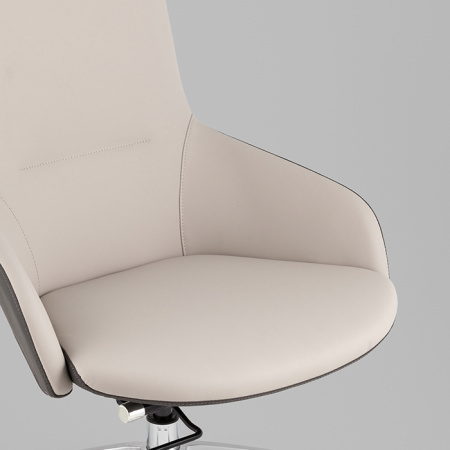 Кресло офисное TopChairs Soulo бежевый/серый Stool Group A308-A 8371-12/1