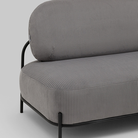 Диван Стоун велюр рельефный светло-серый Stool Group vd-dv-stone-cl-steel