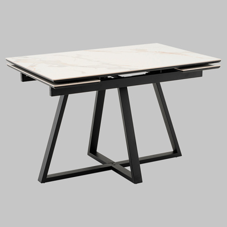 Стол раскладной Кассика 120-180х80 см керамика белый основание черное Stool Group SO 267-85210