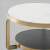 Журнальный столик Калисто светлая/темная керамика Stool Group ECT-316-BRCG white/black