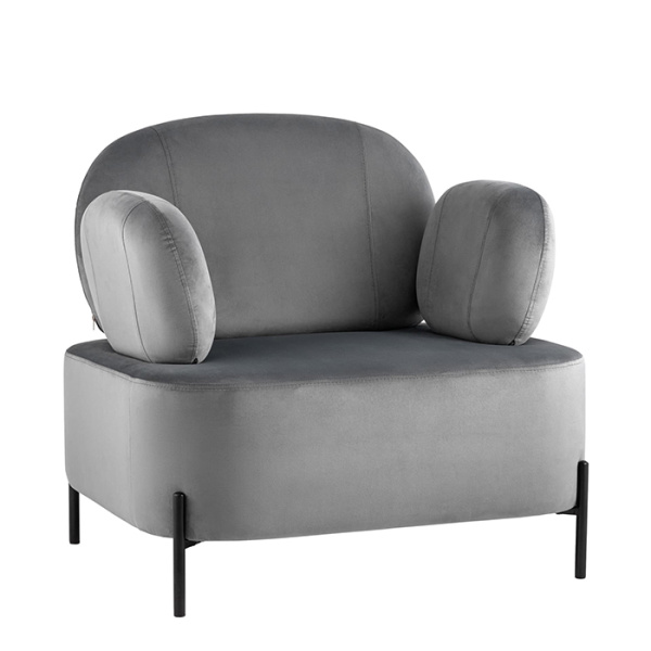 Кресло Кэнди велюр серый Stool Group vd-candy-b27
