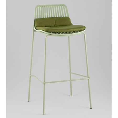 Стул барный Louran с подушкой зелёный Stool Group D-012H-75 green