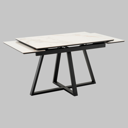 Стол раскладной Кассика 120-180х80 см керамика белый основание черное Stool Group SO 267-85210