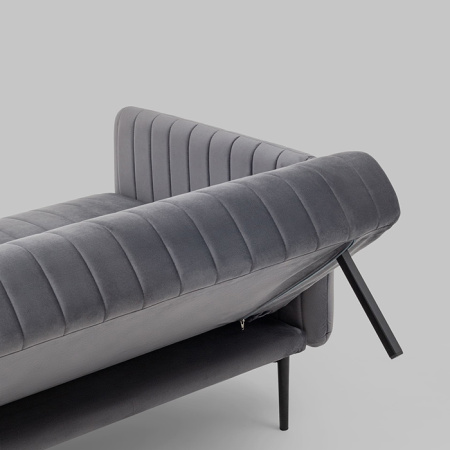 Диван прямой Дрезден велюр серый Stool Group vd-drezden-b27