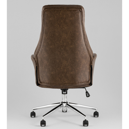 Кресло офисное TopChairs Neoma коричневый экокожа Stool Group YF-0515 FH-65 brown retro