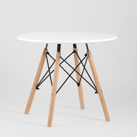 Стол круглый Eames DSW Small D60 белый деревянные ножки Stool Group T005-C
