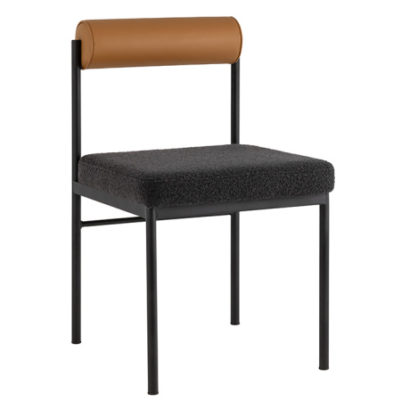 Стул Балла тёмно-серый с экокожей коричневой Stool Group FDC7287 sDC6095-10+b270-28