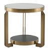 Журнальный столик Калисто светлая/темная керамика Stool Group EET-316-BRCG white/black