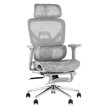 Кресло офисное TopChairs Vertus серая сетка Stool Group ZR-24FZ77