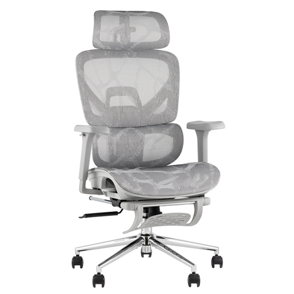 Кресло офисное TopChairs Vertus серая сетка Stool Group ZR-24FZ77