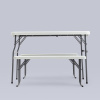 Комплект стола и двух скамеек белый Stool Group YX-B113 white