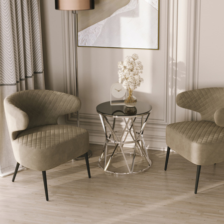 Журнальный столик D50 Вива стекло чёрный Stool Group EET-080