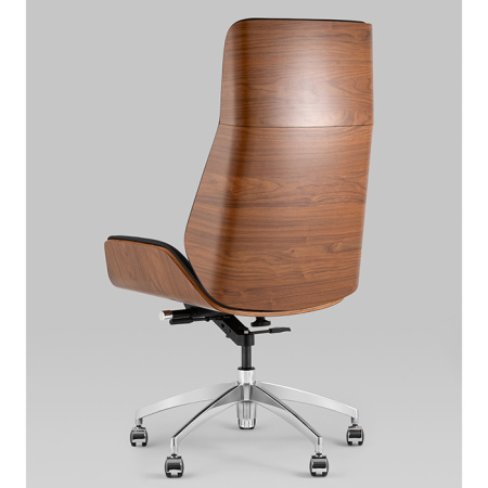 Кресло офисное TopChairs Crown чёрный Stool Group A312 8383-29 walnut back