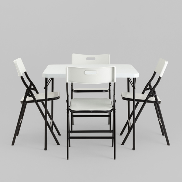 Комплект раскладного стола и стульев белый Stool Group YX-ZFP86 white