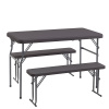 Комплект стола и двух скамеек коричневый Stool Group YX-B113 brown