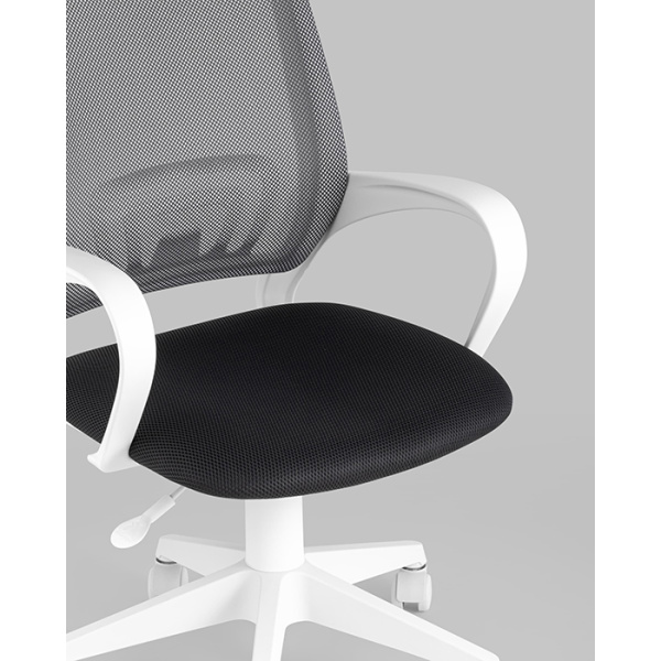 Кресло офисное TopChairs серый сетка Stool Group ST-BASIC-W/DG/TW-12
