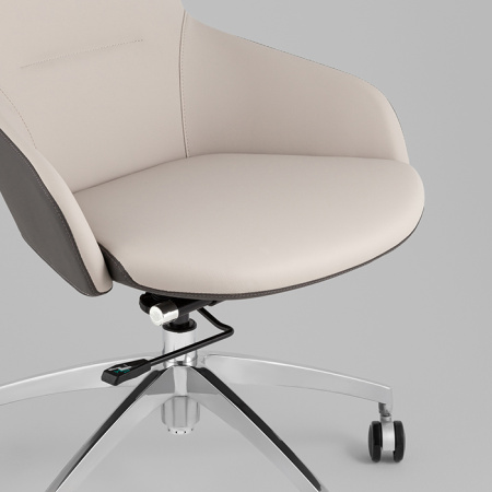 Кресло офисное TopChairs Soulo бежевый/серый Stool Group A308 8371-12/1