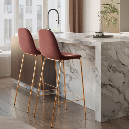 Стул барный Валенсия велюр пыльно-розовый Stool Group OS-001B HLR-44 gl