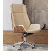 Кресло офисное TopChairs Crown бежевый Stool Group A312 8383-1 walnut back