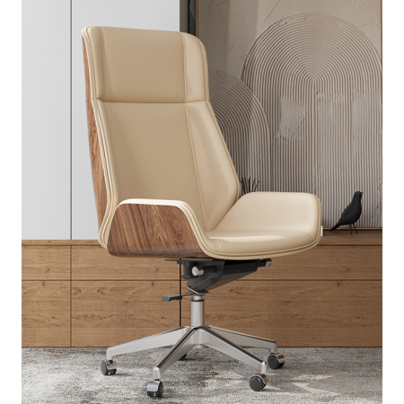 Кресло офисное TopChairs Crown бежевый Stool Group A312 8383-1 walnut back