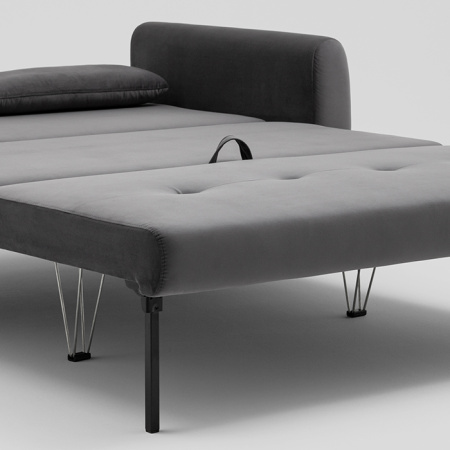 Диван-кровать прямой Барнаби велюр серый Stool Group vd-dv-barnaby-b27