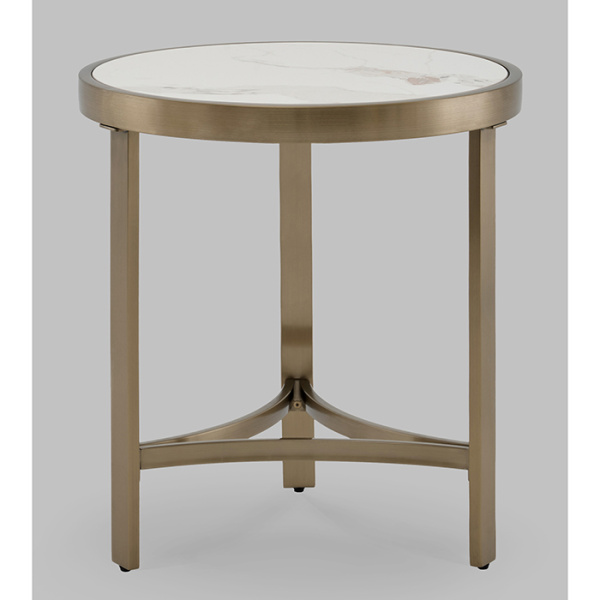 Журнальный столик Адриана D50 светлая керамика Stool Group EET-223-BRCG-BDFL