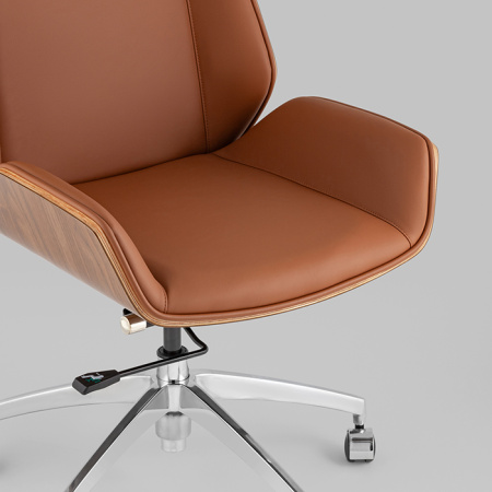 Кресло офисное TopChairs Crown коричневый Stool Group A312 8383-14 walnut back