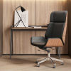 Кресло офисное TopChairs Crown чёрный Stool Group A312 8383-29 walnut back