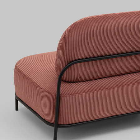 Диван Стоун велюр рельефный коралловый Stool Group vd-dv-stone-cl-coral