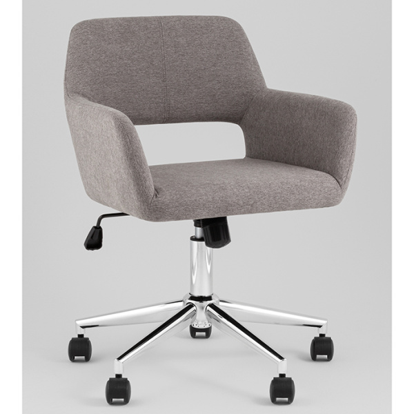 Стул офисный Ross рогожка темно-серый Stool Group Ross CHROME 50-22