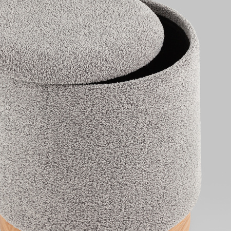 Пуф с ящиком Холли S букле серый Stool Group 21B810BCB-M BCB-10