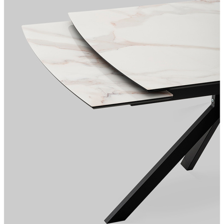 Стол раскладной Галац 120-180х80 см стекло белый основание черное Stool Group SO 273-77762