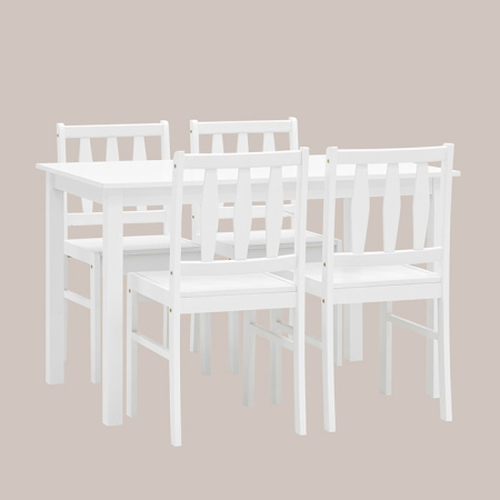 Обеденная группа Ingrid белый массив гевеи Stool Group MH750+MH52088 WX4
