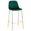Комплект барных стульев Валенсия SN велюр зеленый золотые ножки (2 шт) Stool Group OS-001B HLR-56 gl BOX