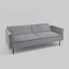 Диван прямой Кассель велюр рельефный светло-серый Stool Group vd-cassel-cl-steel