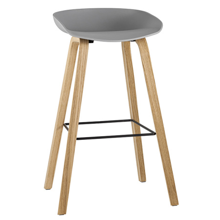 Стул барный Libra серый с деревяными ножками Stool Group 8319 GREY