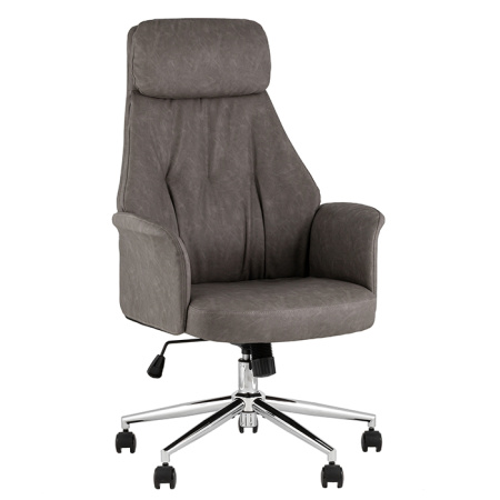 Кресло офисное TopChairs Neoma серый экокожа Stool Group YF-0515 FH-62 grey retro