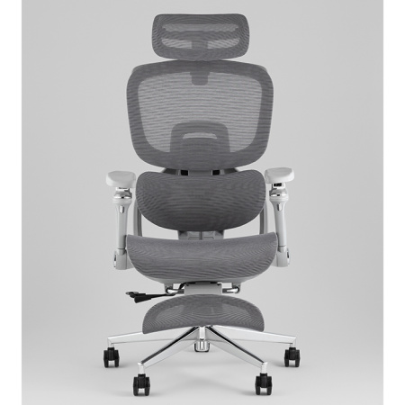 Кресло офисное TopChairs Prodigy с оттоманкой серый Stool Group D-566-1 grey