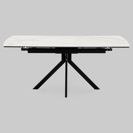 Стол раскладной Галац 120-180х80 см стекло белый основание черное Stool Group SO 273-77762