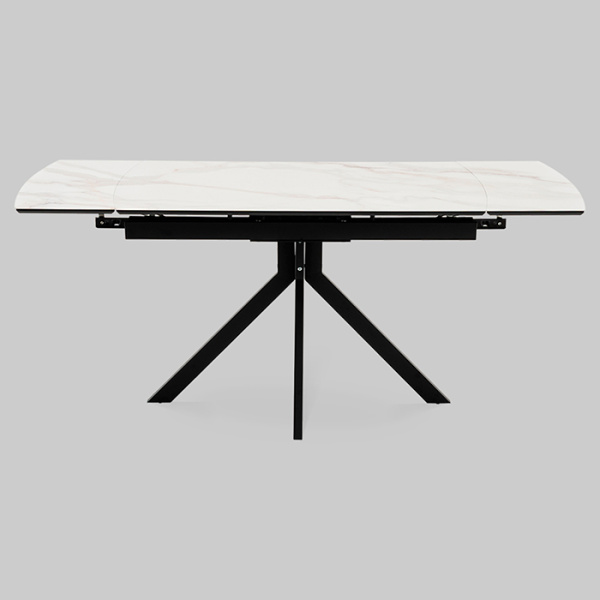 Стол раскладной Галац 120-180х80 см стекло белый основание черное Stool Group SO 273-77762