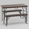 Комплект стола и двух скамеек коричневый Stool Group YX-B113 brown