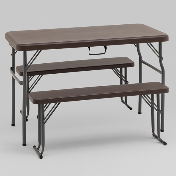 Комплект стола и двух скамеек коричневый Stool Group YX-B113 brown