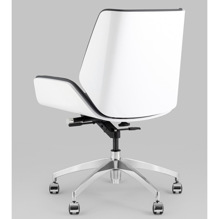 Кресло офисное TopChairs Crown серо-голубой/белый Stool Group A312-A 8386-16 white back