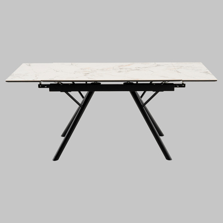 Стол раскладной Либертика 120-180х80 см керамика белый основание черное Stool Group SO 281-81524